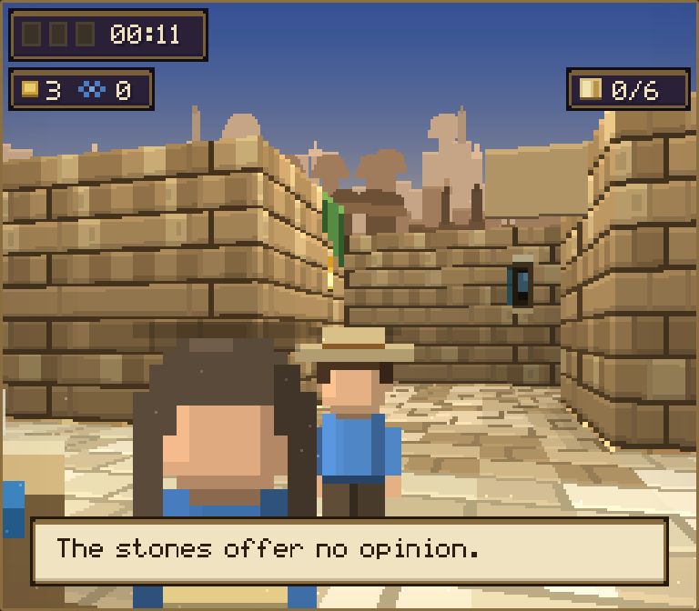 Kotel Quest gameplay in a sunlit Jerusalem stone alley with a conversation in progress